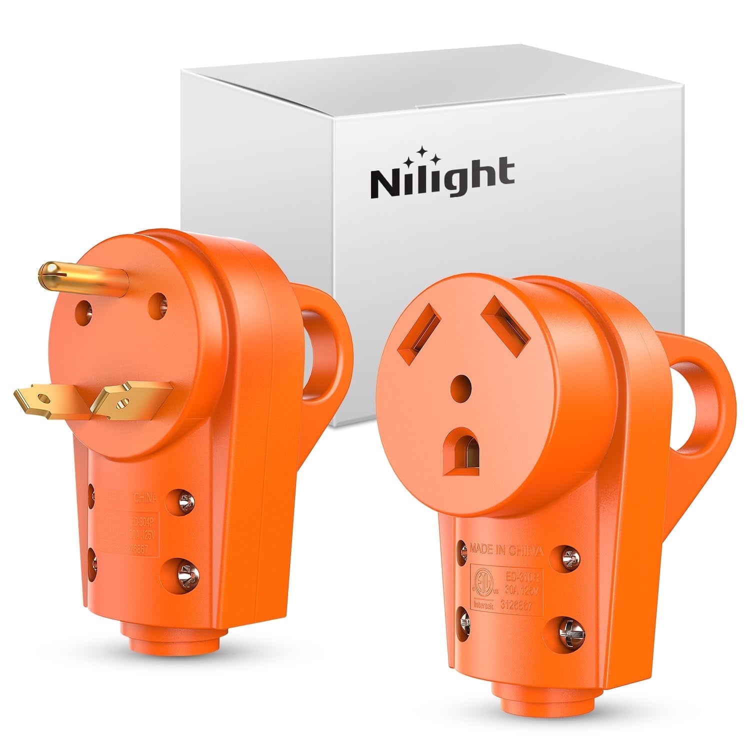 Nilight 30 Amp RV Male and Female Plug Set TT-30P Plug and TT-30R ...