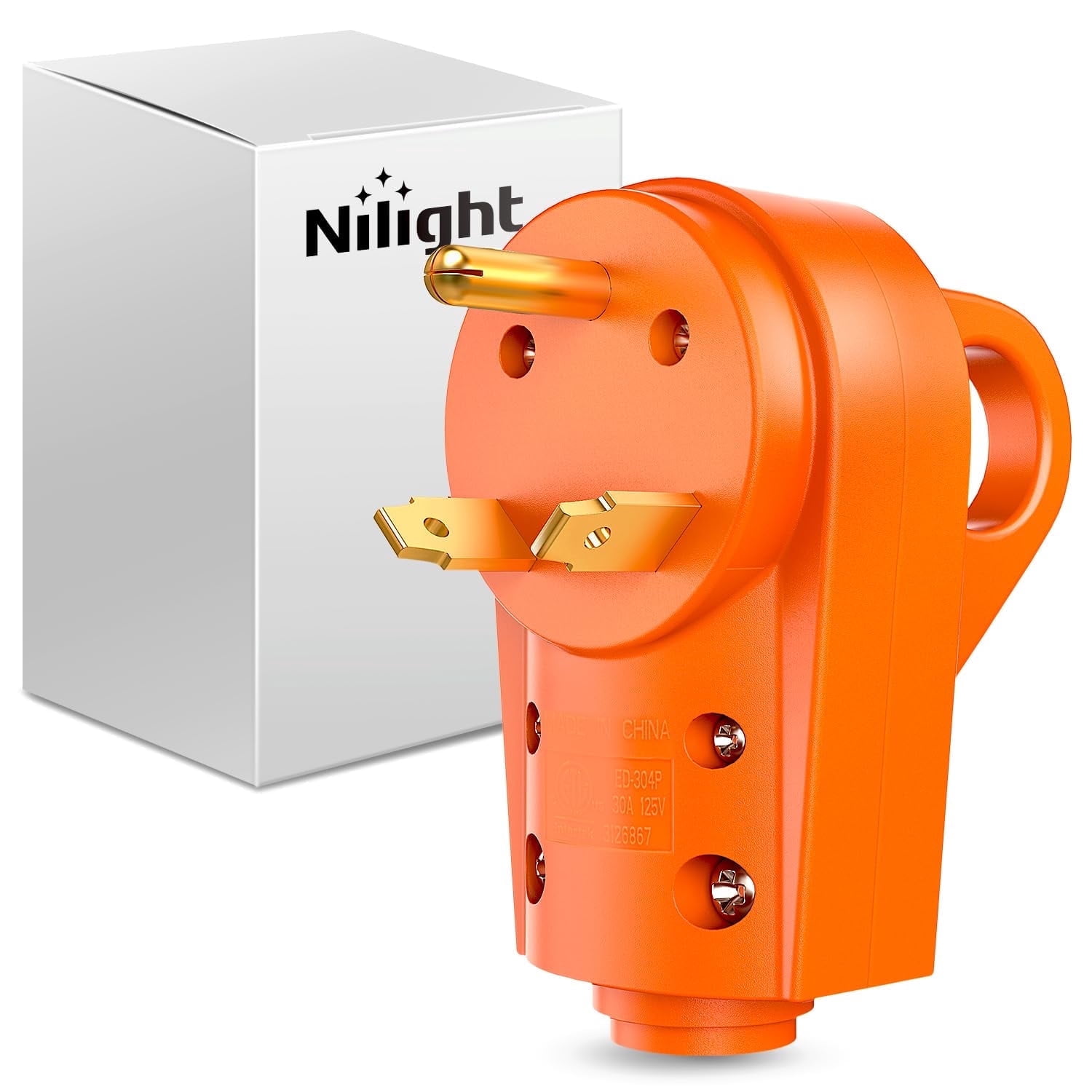 Nilight 30 Amp RV Replacement Plug, 125V Heavy Duty Male Plug with ...