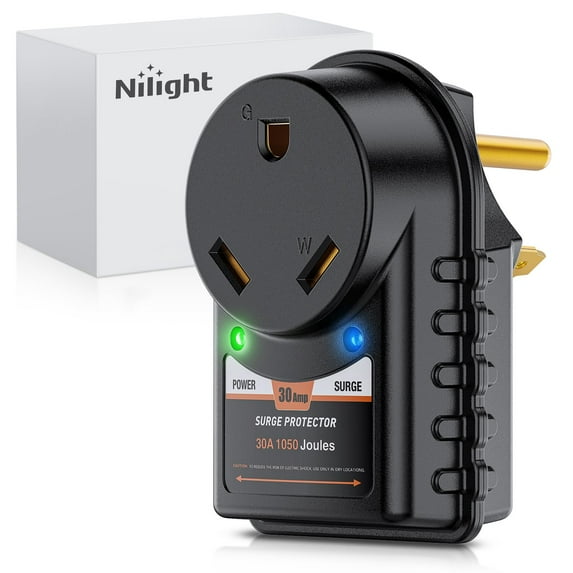 Nilight 30 Amp RV Surge Protector 125V/3750W with LED Indicator