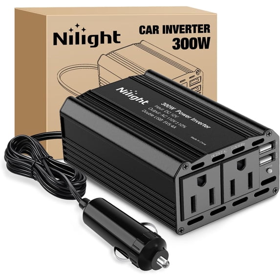 Nilight 300W Power Inverter 12V DC to 110V AC Car Charger Converter ...