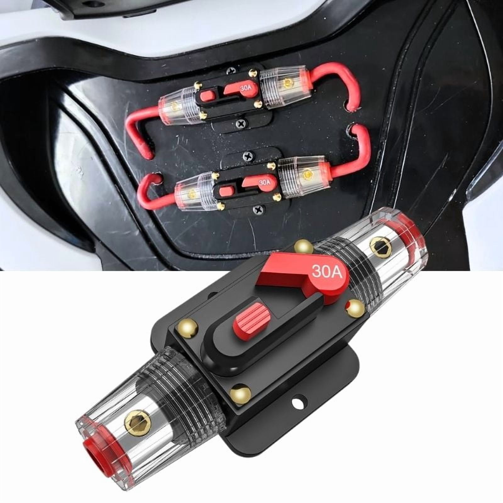 Nilight 30A Inline Resettable Circuit Breaker 12-24V DC Fuse Holder Overload Protection for Car Audio Marine RV Boat Truck Solar