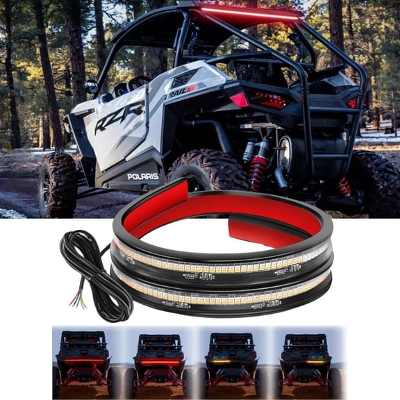 Nilight 30" UTV Tailgate Light Strip 204 Led Red Running Brake Light Amber Turn Signals Light Compatible with Polaris RZR Kawasaki Pioneer Can Am Golf Cart Off-Road Truck Trailer