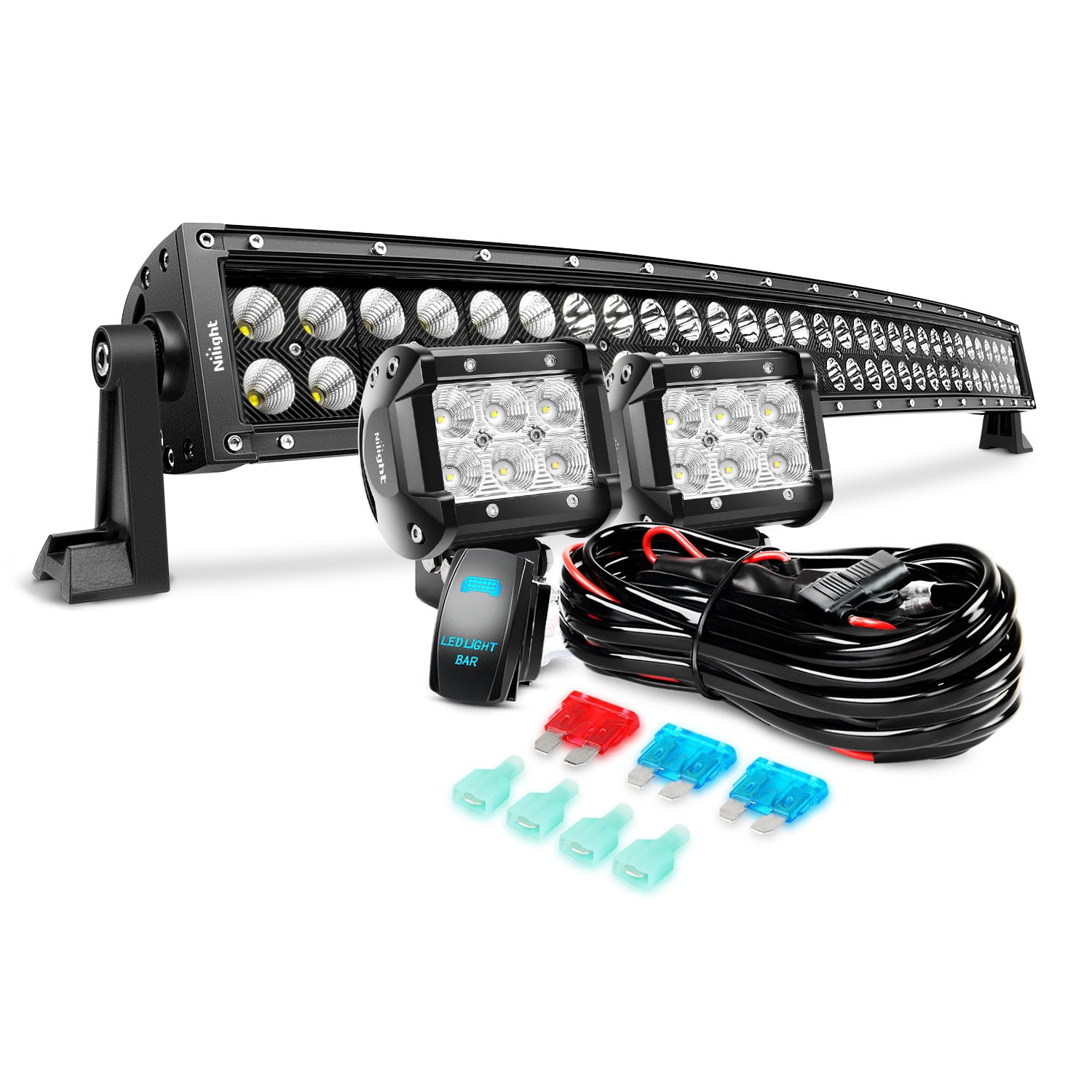 Nilight 32 Inch 180 W Black Curved Work Light Spot Flood Combo LED ...