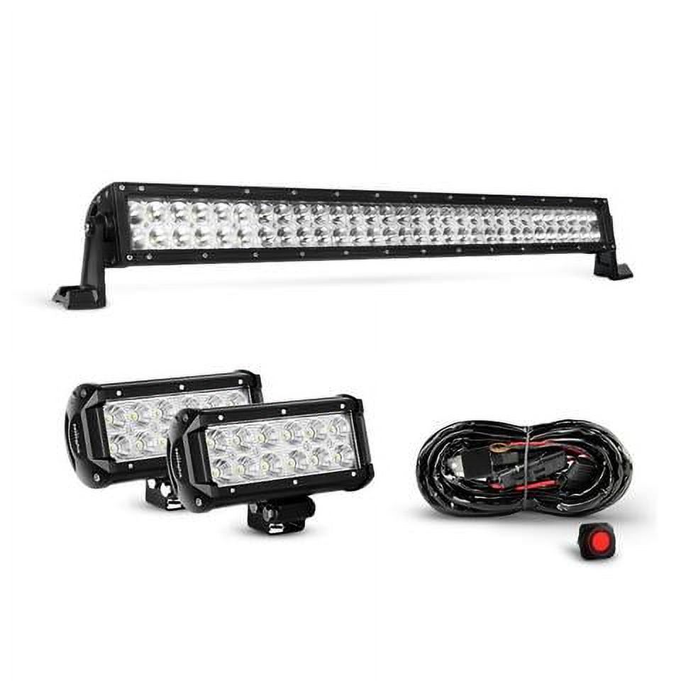 Nilight 32 Inch 180W Spot Flood Combo Led Light Bar 2PCS 6.5 Inch 36W Flood LED Fog Lights With Off Road Heavy Duty Wiring Harness, 2 years Warranty - image 1 of 9