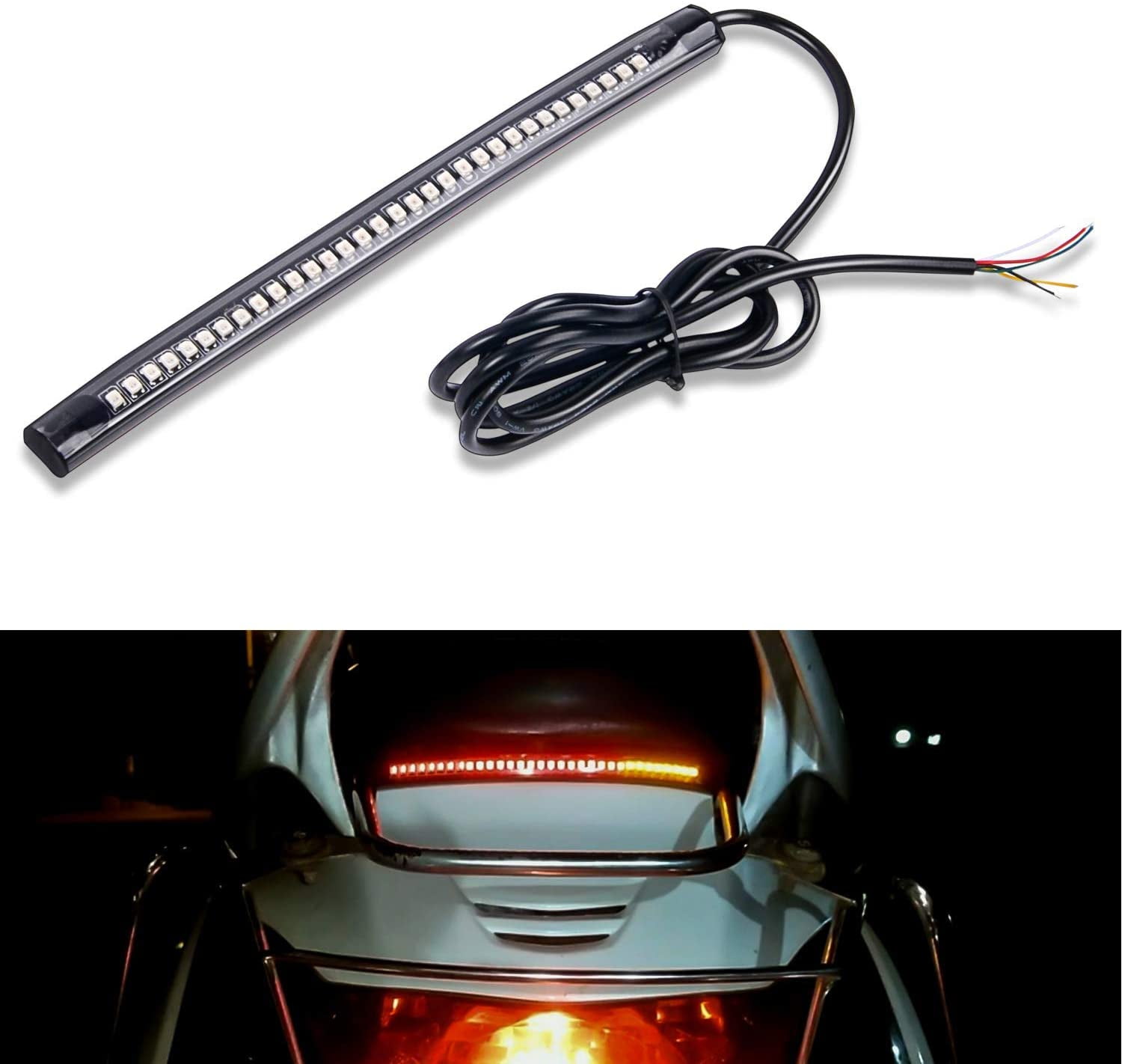 Strip Tail Brake Stop Turn Signal 32LED 8 Flexible led Light for Moto –