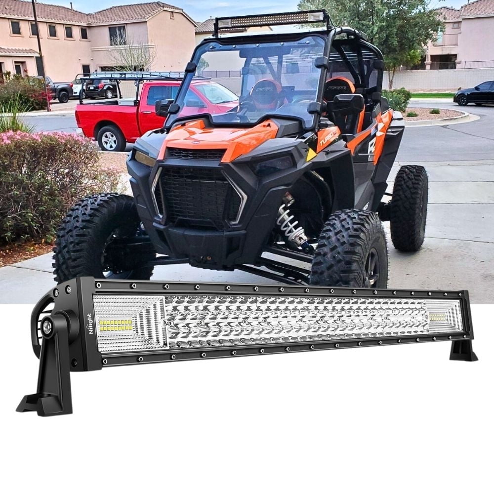 Nilight 32inch 378W Triple Row 37800LM Flood Spot Combo Super Bright off Road Driving Work Light for Boat Truck Tractor Pickup Golf Cart SUV ATV 4x4 Van Camper