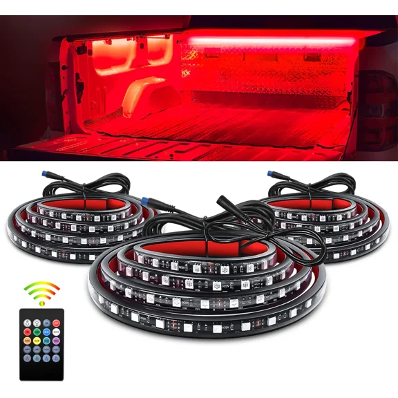 Nilight 3PCS 60 Inch RGB Truck Bed Light Strip Kit 270 LED Neon Accent Lights with RF Remote On Off Switch Splitter Extension Cable for Cargo Pickup Truck Camper RV SUV Boat, 2 Years Warranty