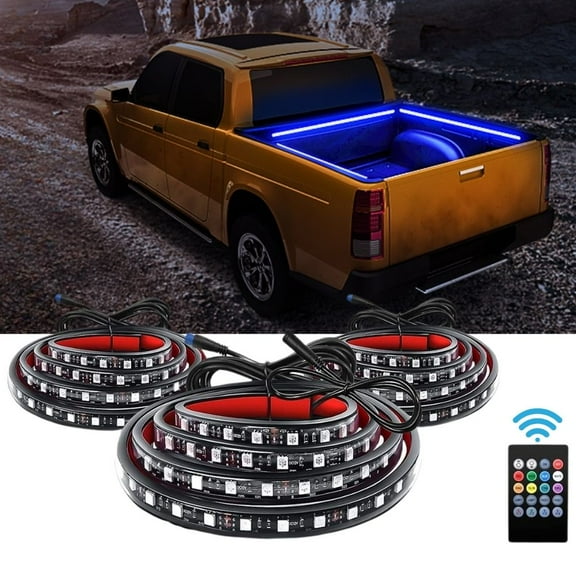 Nilight 3Pcs 60inch RGB Truck Bed Light Strip Kit 270 Led Neon Accent Lights with RF Remote On Off Switch Splitter Extension Cable for Cargo Pickup Truck Camper RV SUV Boat