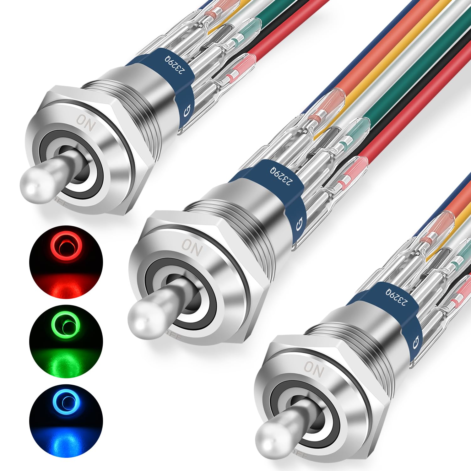 Turbo Green Laser Etched Toggle Switch - 20A 12V, 5-Pin DPST Vertical Rocker Switch, Waterproof IP66