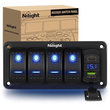 Night Glow Rocker Switch Label Decal Circuit Panel Sticker Car Boat Truck Marine