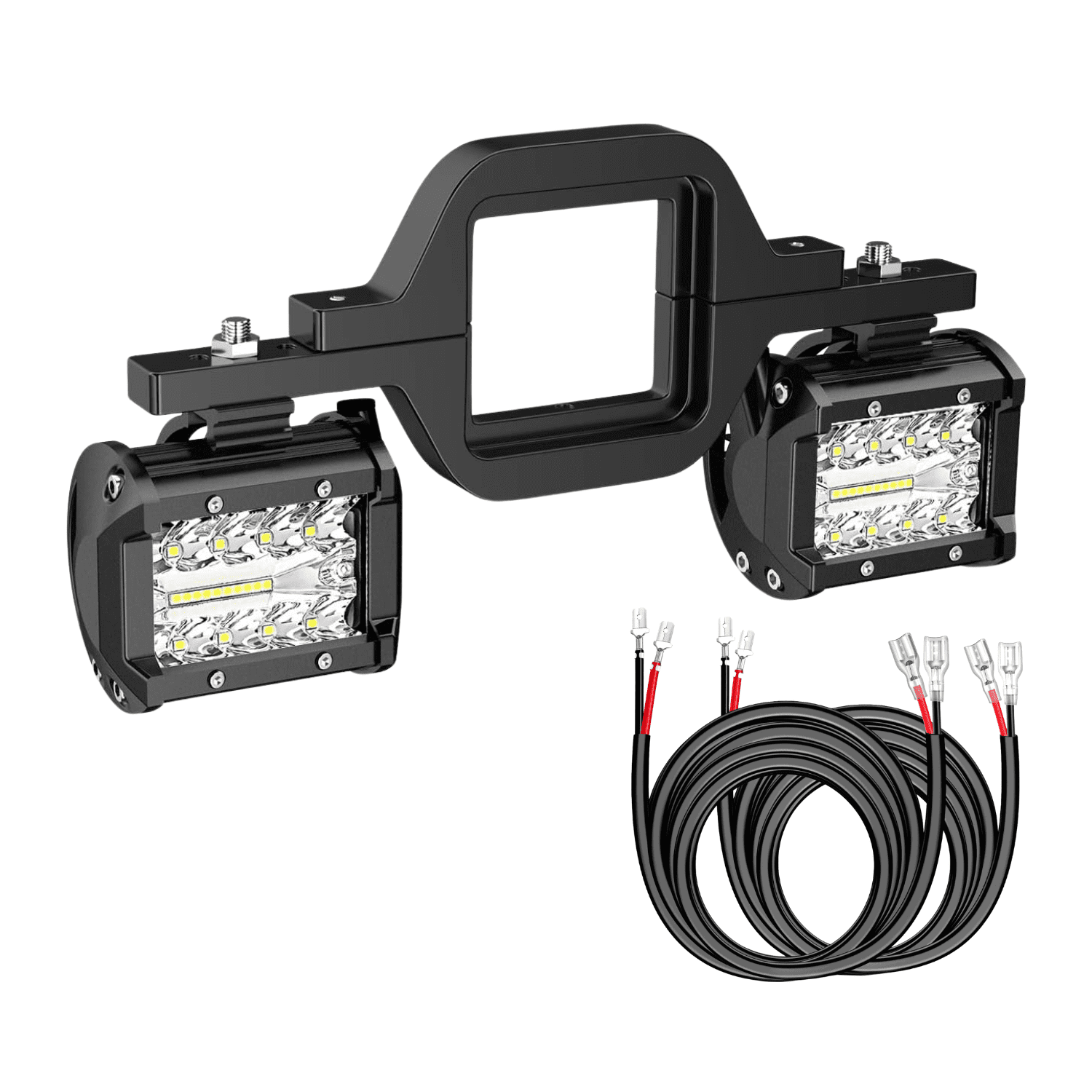 Nilight 4 Inch 2PCS LED Pod Lights with Mounting Bracket and 16AWG 10FT Wiring Harness, Off-Road Auxiliary Driving Lights Kit for Trucks, Pickups, SUVs, Jeeps and UTVs