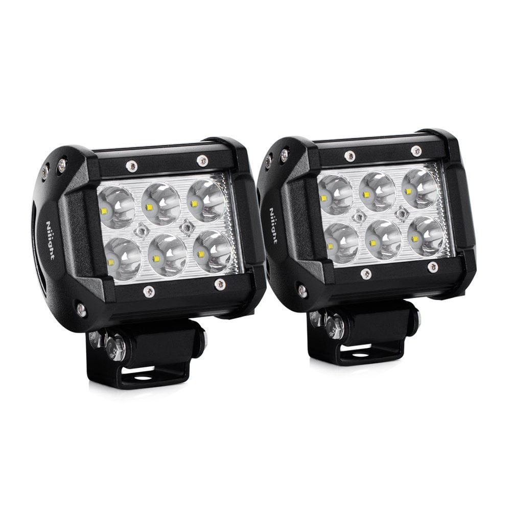 Nilight Led Pods 2Pcs 18W 1260LM Spot Off Road Lights Super Bright Driving Fog Boat Lamp Work Lighting Bar for Trucks Van Camper Wagon Car Pickup Golf Cart ATV UTV SUV Boat 4x4