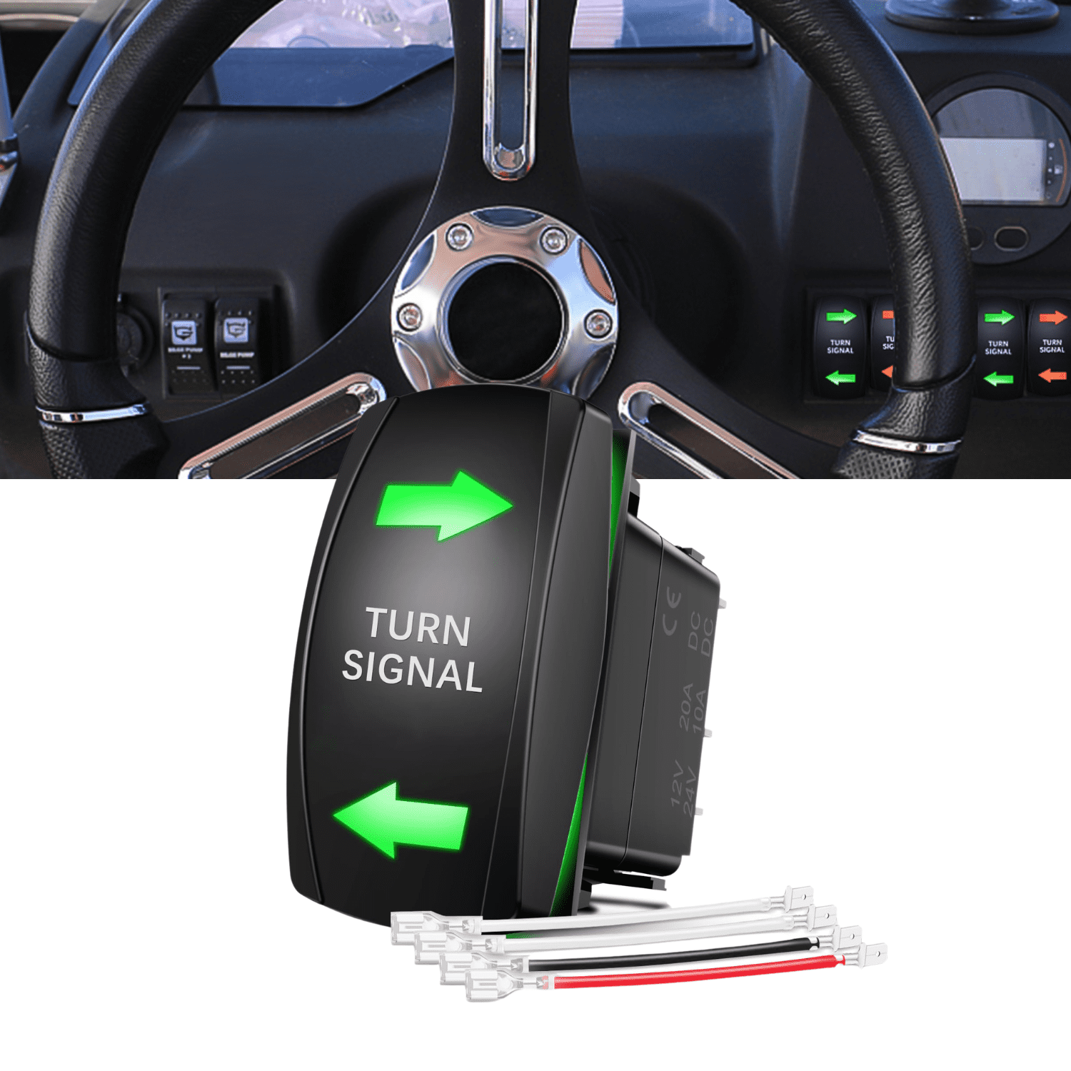 Signal Rocker Switch Nilight 4 Pin SPDT Turn Signal Rocker Switch ON Off ON 12V 20A 24V 10A ...