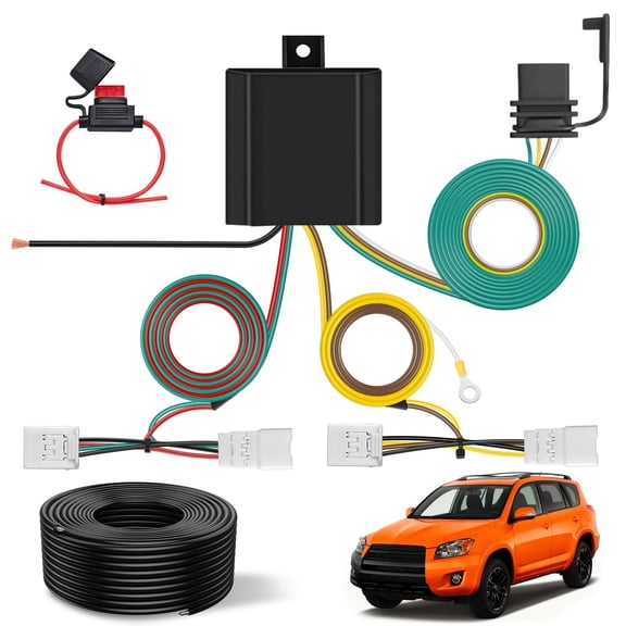 Nilight 4 Pin Trailer Wiring Harness Kit 56165 Vehicle Standard 4 Way Connector Custom for 2006 2007 2008 2009 2010 2011 2012 Toyota RAV4 Simple Fit Tow Hitch Accessories