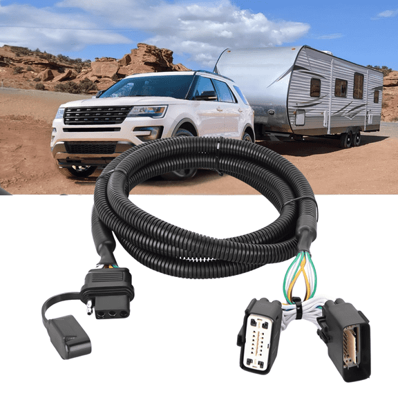 Nilight 4 Pin Trailer Wiring Harness Kit Custom Fit for Ford Explorer Police Interceptor Utility 2011-2019 Vehicle Side Plug and Play 4 Way Flat Trailer Connector Tow Hitch Wiring