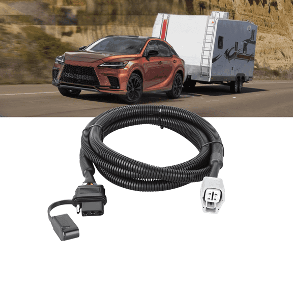 Nilight 4 Pin Trailer Wiring Harness Kit Custom Fit for Lexus RX350 RX450h RX350L RX350hL 2010-2023 Vehicle Side Plug and Play 4 Way Flat Trailer Connector Tow Package Required