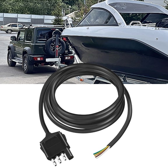 Nilight 4-Way Trailer Light Plug Wiring 5ft Extension Cable, Heavy Duty 18AWG 4-Pin Connector