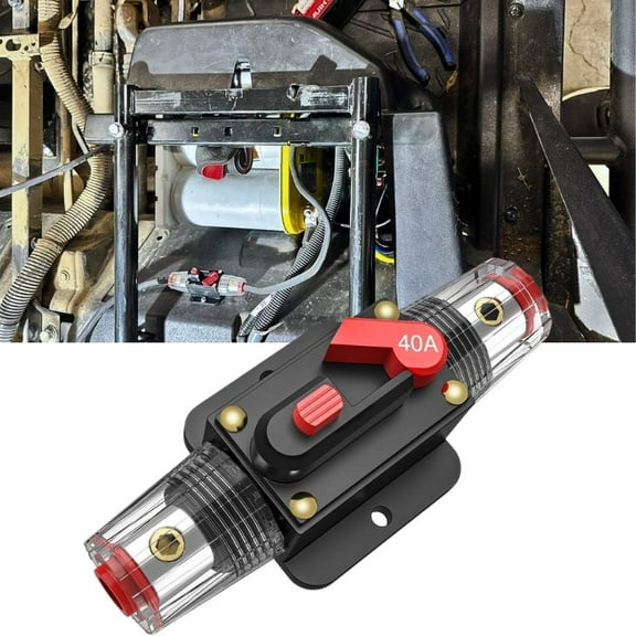 Nilight Circuit Breaker Switch 40A Waterproof Fuse Inline Holder 3-15 AWG Resettable Fuse Manual Reset 12V-24V DC for Car Audio Sound Amplifier System RV Home Marine Boat Truck