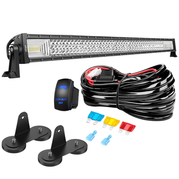 Nilight 42" 648W LED Light Bar Kit with Magnetic Mount Bases and Rocker Switch, Triple Row Spot Flood Combo Off Road Driving Light