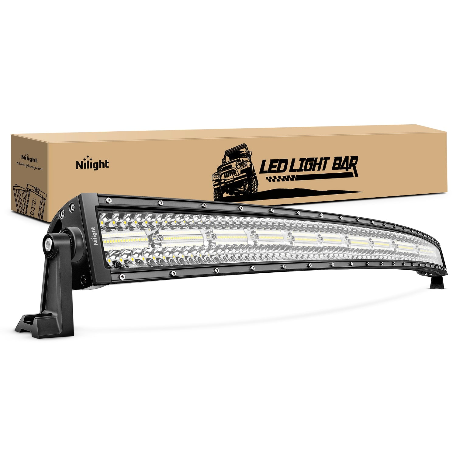 Nilight 42 Inch LED Light Bar 320 LED Chips 11240LM Curved Triple Row Spot  Flood Combo High Power LED Driving Lights Off Road Lights for Trucks SUV  Ute ATV Truck 4x4 Boat