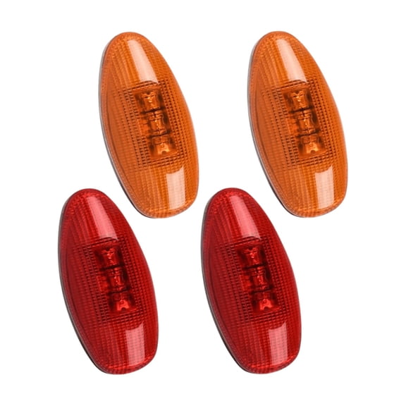 Nilight 4PCS LED Fender Side Marker Lights, Red Amber Front Rear Clearance Lamps with Clear Lens Compatible with 2001-2014 Chevy Silverado GMC Sierra 1500 2500HD 3500HD Dual Rear Wheel Trucks