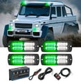 thumbnail image 1 of Nilight 4PCS LED Strobe lights 12V 24V Sync Feature Green White 24LED Emergency Hazard Warning Lights with Controller Hard Wire or Cigarette Lighter Plug for Car Truck RV, 1 of 9