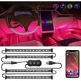 thumbnail image 1 of Nilight 4PCS USB Interior Car Lights 48 LEDs RGB LED Strips Lights with App Control Music Sound Active Mode Under Dash Footwell Ambient Lights 2 Line Design for Car Truck ATV UTV, 2 Years Warranty, 1 of 8