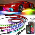 thumbnail image 1 of Nilight 4Pcs Car Underglow Neon Accent Strip Lights 256 LEDs RGBIC Multi Color DIY Sound Active Function Music Mode with APP Control and Remote Control Underbody Light Strips, 2 Years Warranty, 1 of 10