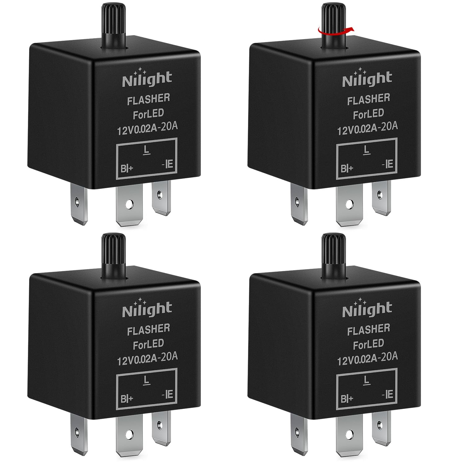 Nilight 4PCS Flasher Relay Adjustable 3 Pin CF13 JL-02 Electronic ...