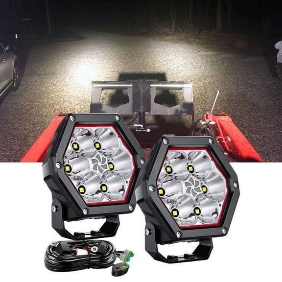 Nilight 4inch Hexagon Led Pod Lights with DRL 30W 2600LM 10Super Spot Light 16AWG Wiring Harness Kit for Auxiliary Offroad Led Driving Work Lights for Truck UTV ATV SUV 4x4