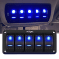 thumbnail image 1 of 5-Gear Aluminium Toggle Switch Blue Illuminated For Cars Boats Motorhomes RVs and Marine Applications, 1 of 7