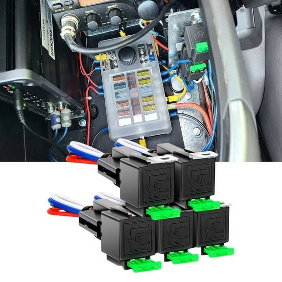 Nilight 5Pcs 30A Fuse Relay car Truck Socket kit-30A Switch Harness Set-12V DC 4-Pin SPST Automotive 14 AWG Hot Wires-Auto Switches & Starters Set