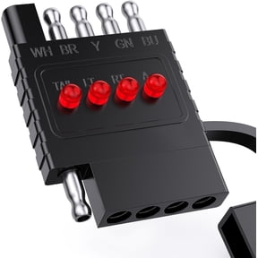 Nilight 5 Way Flat Trailer Wiring Tester Male Female Double End Wire Circuit 5 Pin Light Test with LED Indicator for Turn Signal Brake Reverse Tail Lights Trouble Shooting