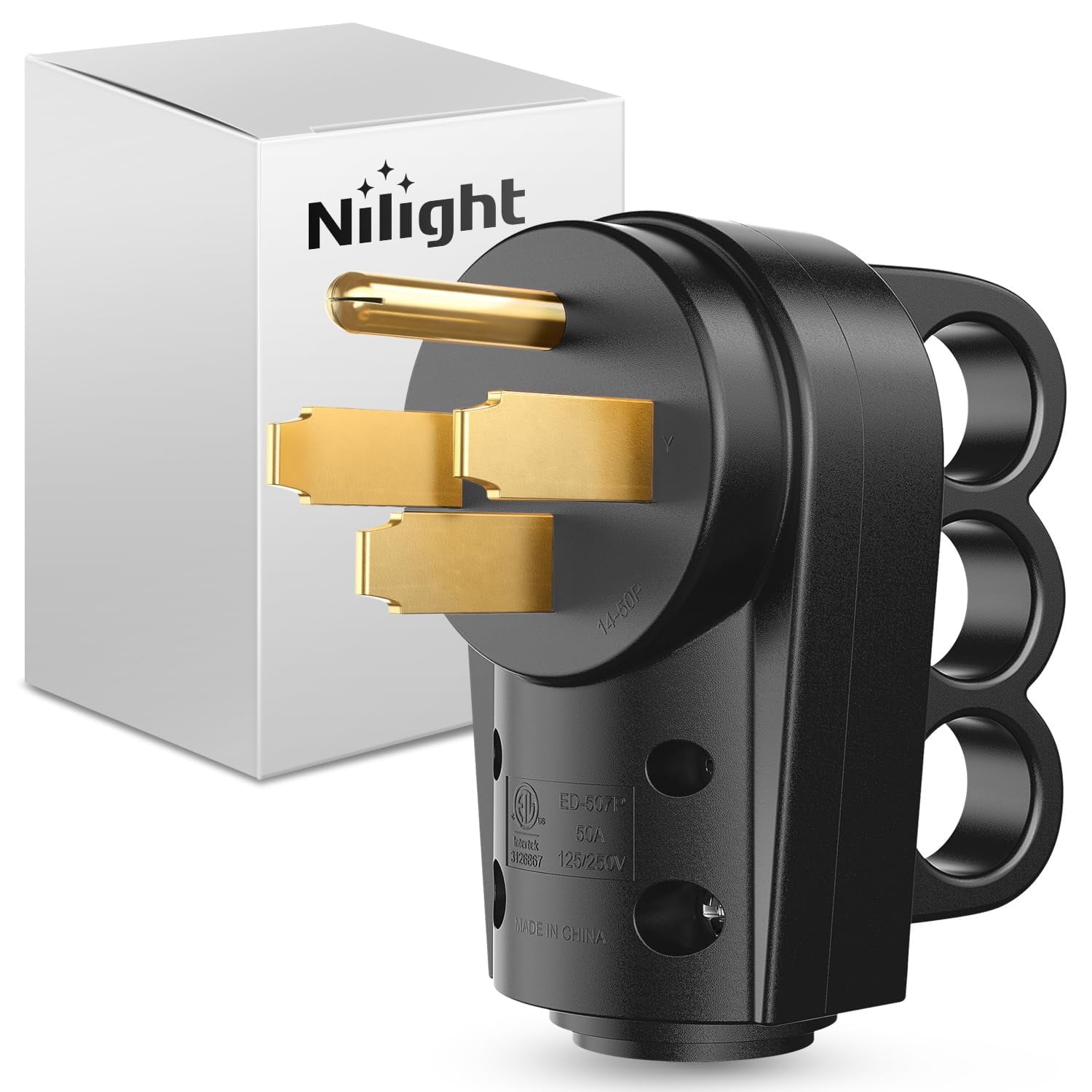 Nilight 50 Amp RV Male Replacement Plug 125/250 Volt Heavy Duty ...