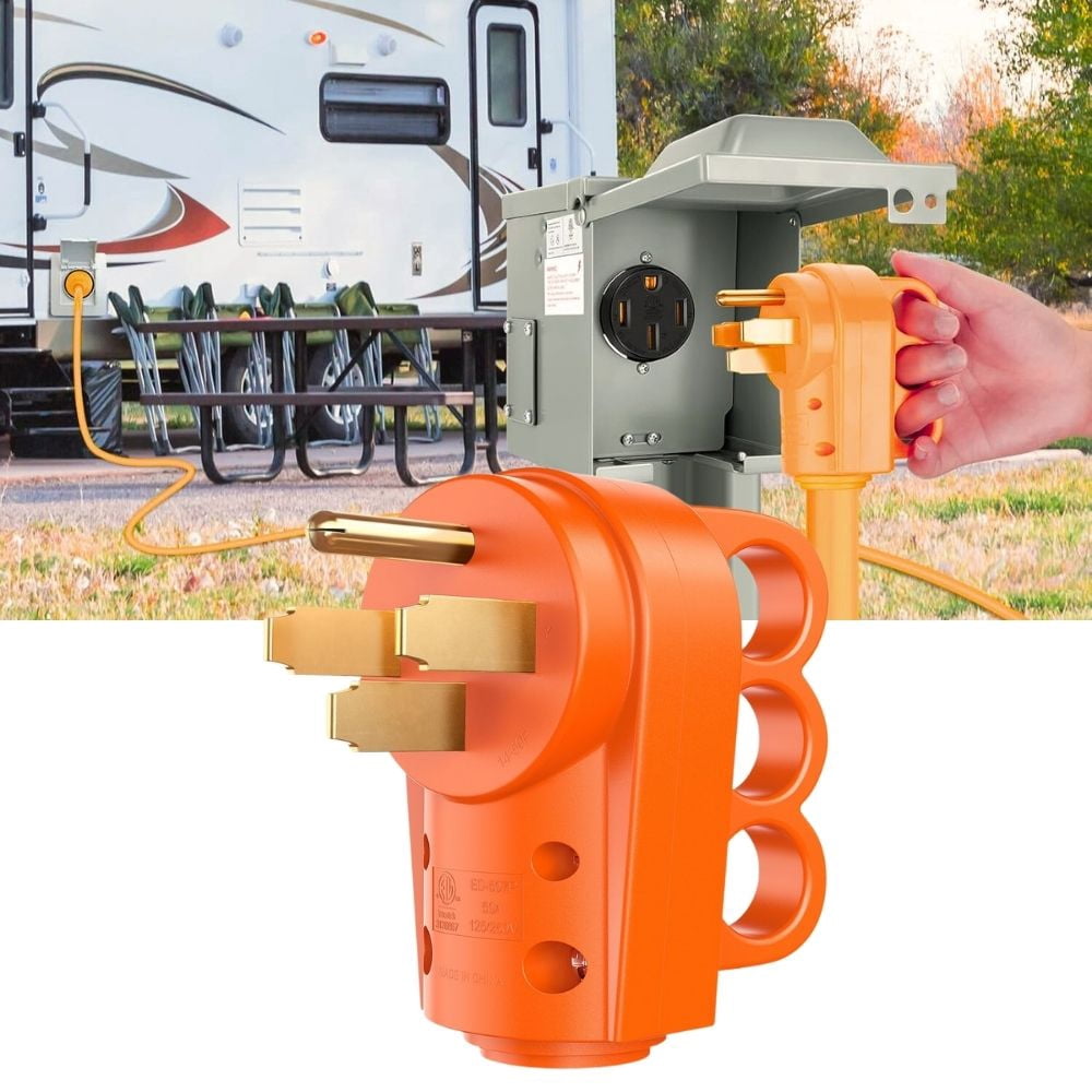 Nilight 50 Amp RV Replacement Plug 125/250 Volt Heavy Duty Male with ...