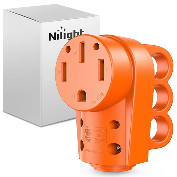 Nilight 50 Amp RV Replacement Plug Receptacle 125/250 Volt Heavy Duty Female Receptacle with Handle ETL Listed RV NEMA 14-50R Plug for RV Camper Caravan Motorhome Van Trailer