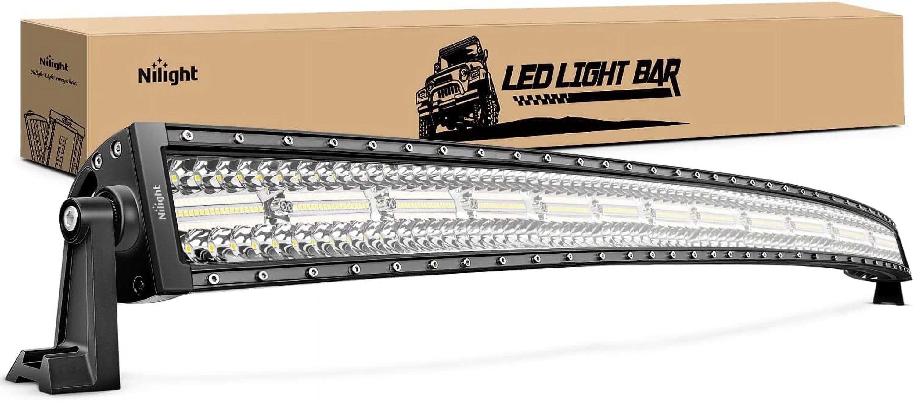 Nilight 50“ LED Light Bar Curved Triple Row Spot Flood Combo Work Lights 384 LED Chips High Power Driving Lighting Off Road Lights for Trucks SUV UTV ATV Truck 4x4 Boat