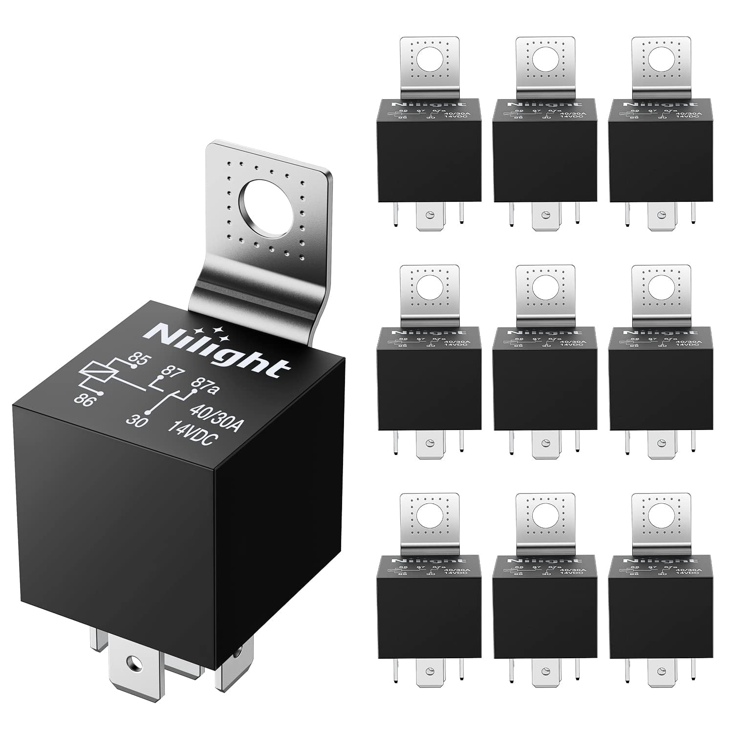 TEMCo Industrial 12V 30 Amp SPDT Bosch-Style Relay - 2-Pack With 2-Year Warranty