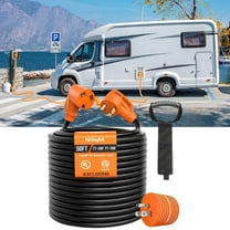 Nilight 50FT 30 Amp RV Extension Cord with Adapter 15Amp to 30Amp 125V Heavy Duty 10/3 Gauge Pure Copper STW Wire UL ETL Listed 3 Prong TT-30P TT-30R Weatherproof Suit for Generators Campers