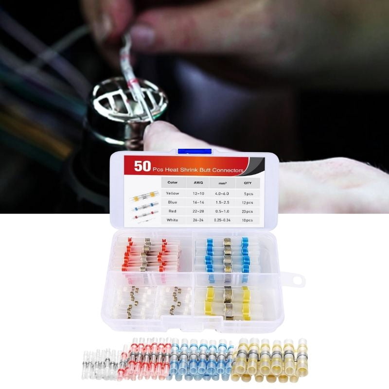 50Pcs Solder Seal Wire Connector, Solder Seal Heat Shrink Butt ...