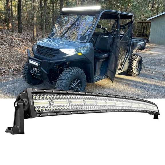 Nilight 50inch Led Light Bar Curved Triple Row Spot Flood Combo Work Light 384 Led Chips High Power Led Driving Lights Off-Road Lights for Trucks SUV UTV ATV Truck 4x4 Boat