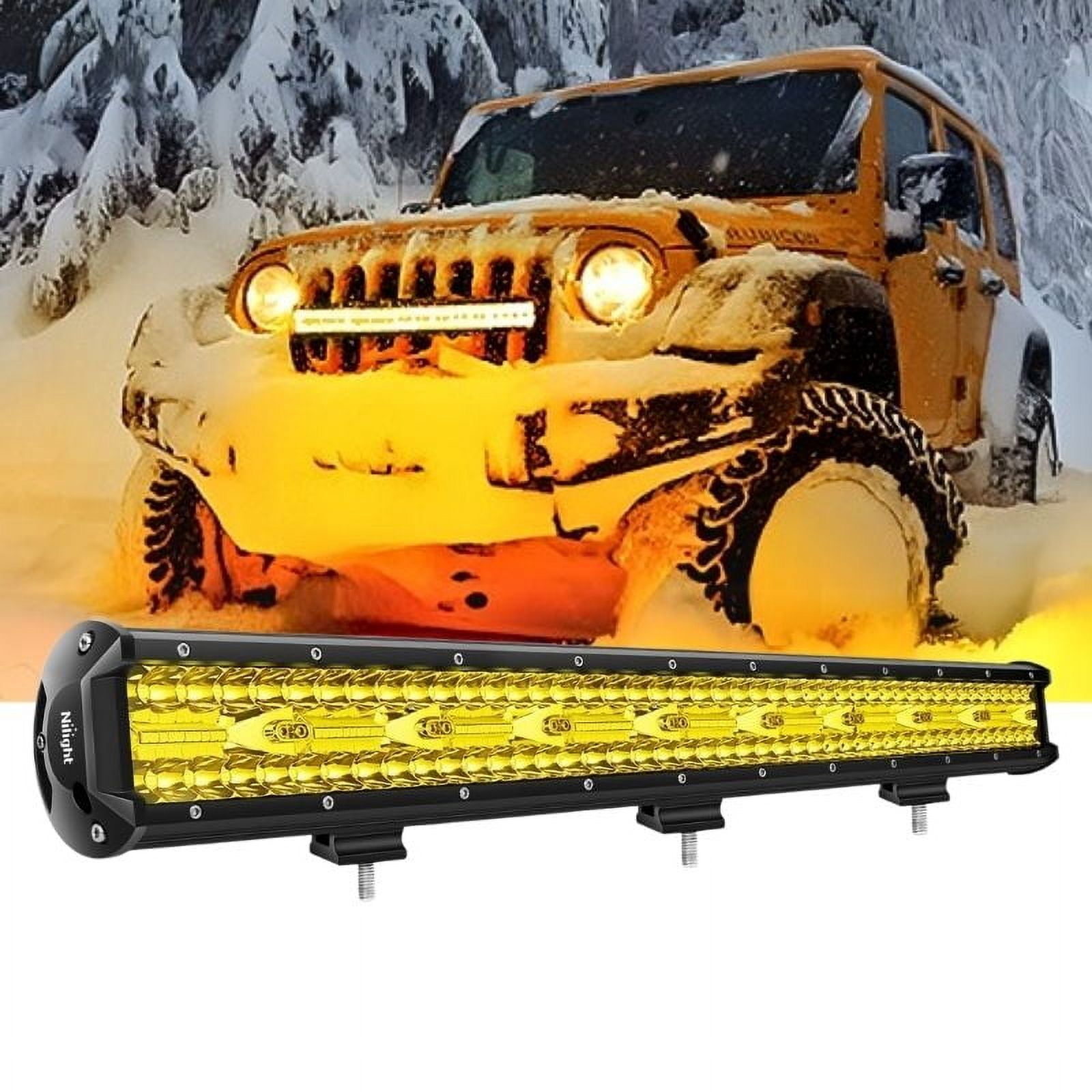 Nilight 540W 26inch Amber Lights Triple Row Flood Spot Combo 50000LM Bar Driving Boat Led off Road Lights for Trucks