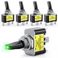 thumbnail image 1 of Nilight 5PCS LED Toggle Switch ON Off 12V 30A Green LED Lighted Metal Switch, 1 of 9
