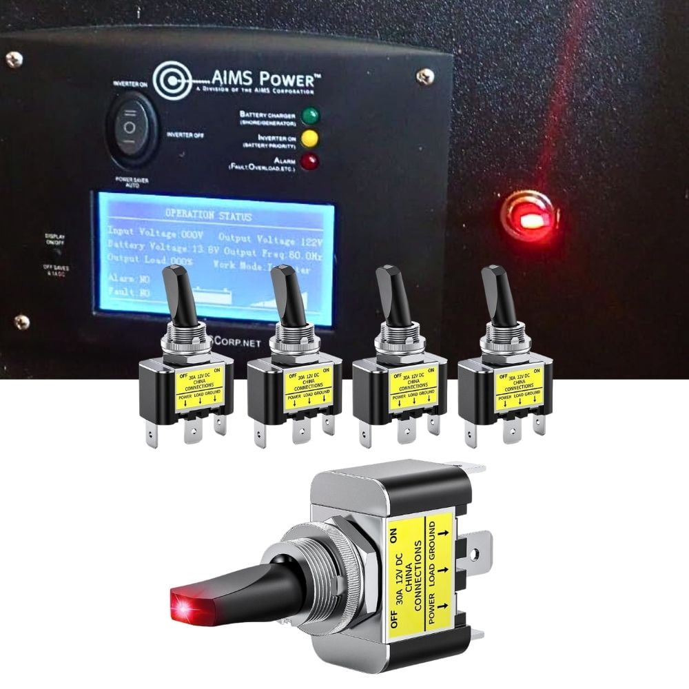 Nilight 5Pcs Led Toggle Switch on off 12V 30A Red Led Lighted Metal ...