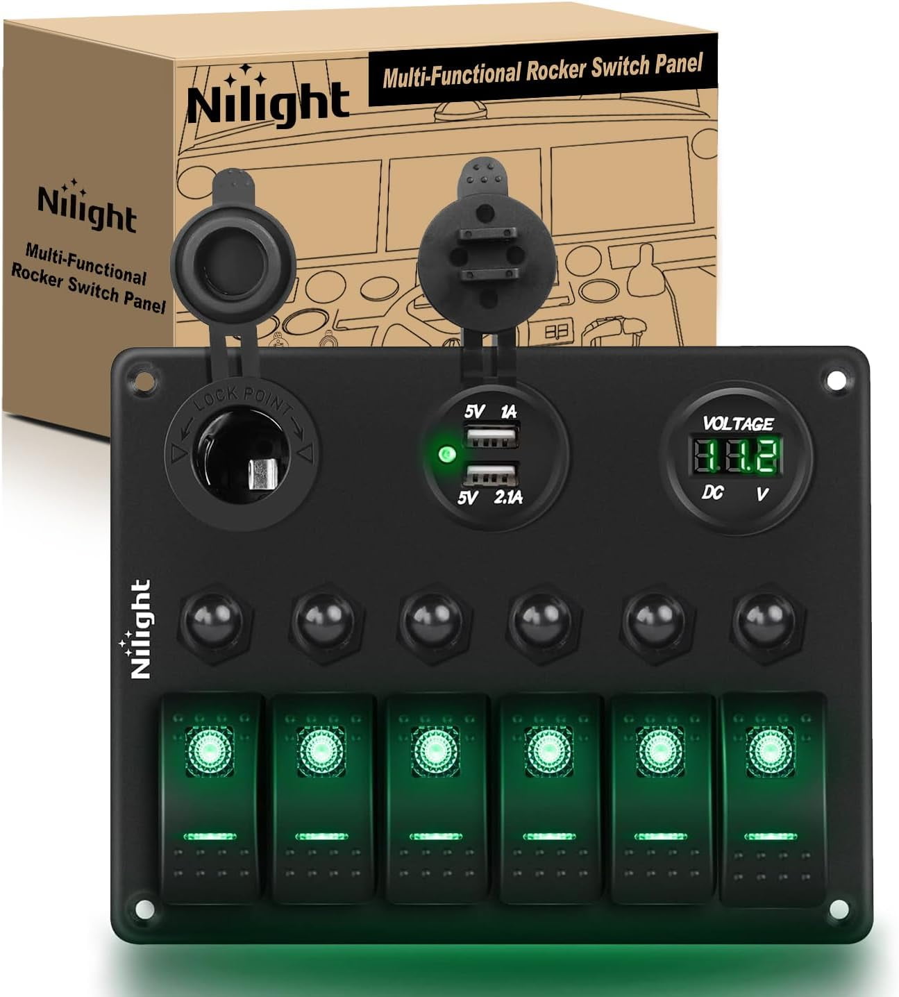 QuickCar Rocker Switch Lighted On /Off Green QuickCar Rocker Switch Lighted On /Off Green
