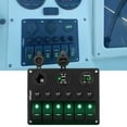 thumbnail image 1 of Nilight 6 Gang on off Rocker Switch Panel Green Backlit 12V 24V Led Digital Voltmeter Dual USB Charger Cigarette Lighter Socket Overload Protection Switch Panel For Cars RVs Boats, 1 of 7