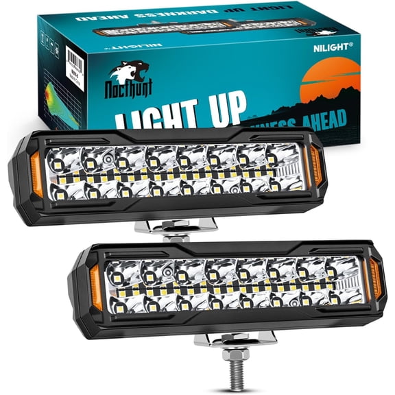 Nilight 6 Inch LED Light Bar 2PCS 50W Off Road Driving Work Fog Lights Spot Flood Combo IP67 Waterproof for Truck Pickup SUV ATV UTV Boat Motorcycle 4x4 Car