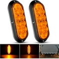 thumbnail image 1 of Nilight 6" Oval Amber LED Trailer Tail Lights 2PCS 10 LED Waterproof Turn SignalsTrailer Lights for Truck RV Boat Bus Lorry Camper Van Caravan, 2 Years Warranty, 1 of 7