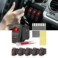 thumbnail image 1 of Nilight 6 Pack Rocker Switches with Night Glow Stickers 5 PIN SPST Rocker Switches with Red Backlit 12V/24V Toggle Switches for Cars Trucks RVs Boats Auto Motorcycles, 1 of 7