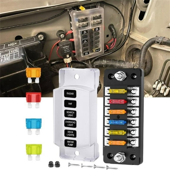 Nilight Fuse Block with Negative Bus 12V Blade Fuse Holder Waterproof Cover for Car Truck RV Camper Van